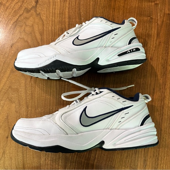 Nike Air Monarch “Full Length Air”. White/Blue/Metallic Silver. Size 10 Wide. - Picture 8 of 12